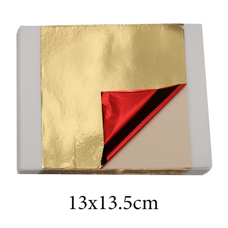 Resin Art Gift For Birthday - 100枚入り 模造金箔紙 14cm 赤裏シート レジンクラフト ネイルアート