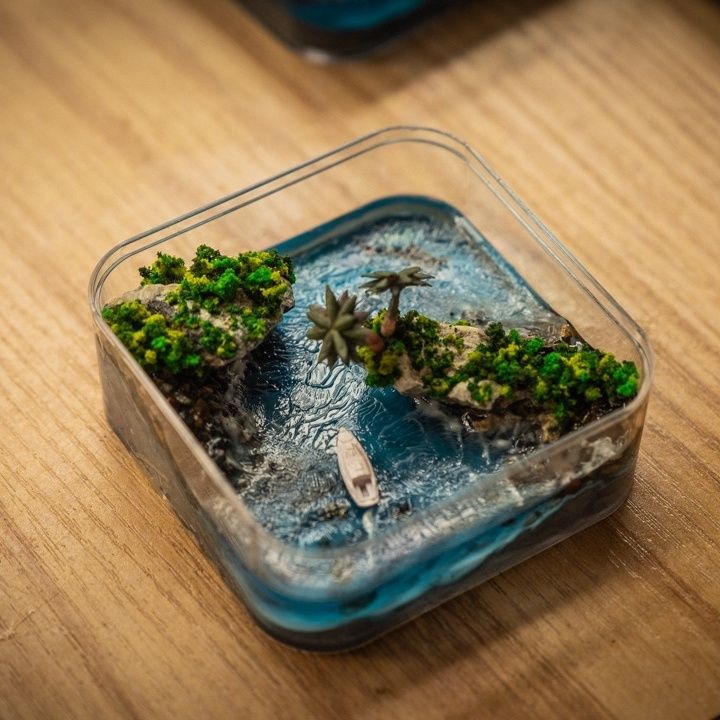 手作りのファロー諸島のマイクロ島、コレクターのデスクに置くた - Resin Art Gift For Birthday のレビューと価格