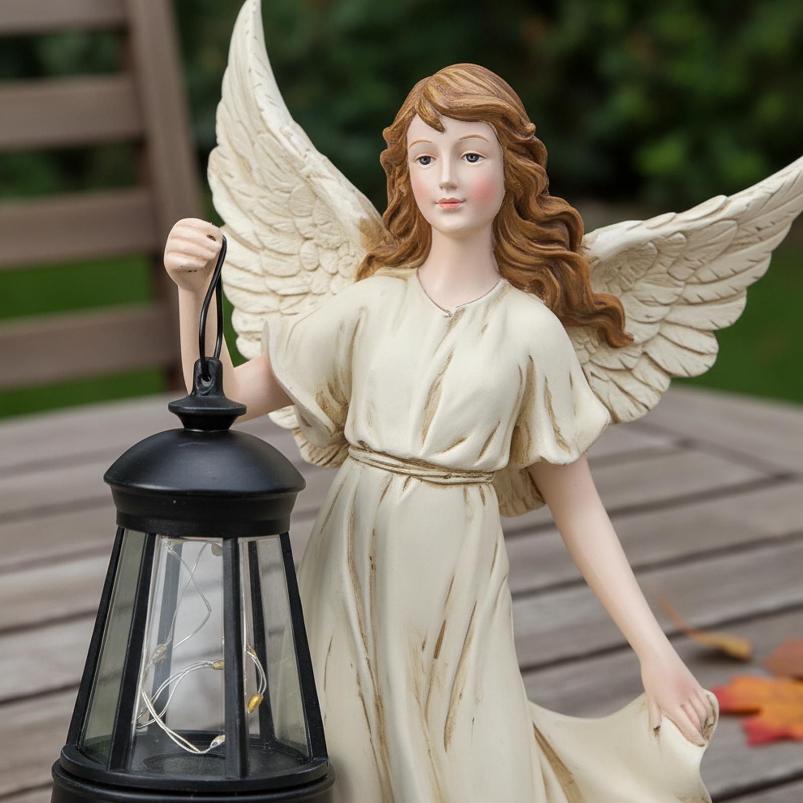 樹脂製ガーデンフェアリーフィギュアソーラー屋外彫刻装飾像、バ - Resin Art Sculptures のレビューと価格