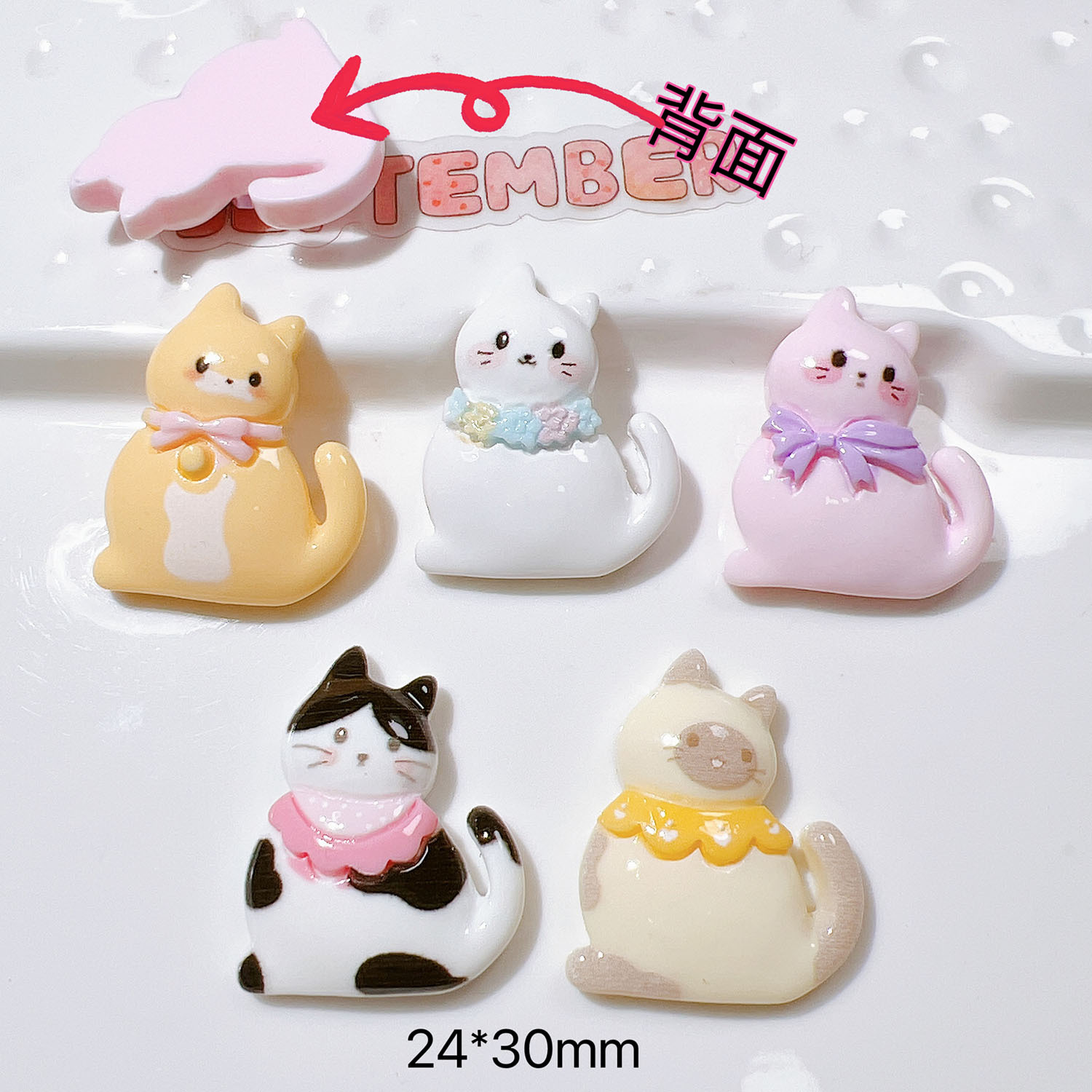 10/20 個かわいいちょう結び猫フラットバック樹脂スクラッ - Resin Art Earrings Material のレビューと価格