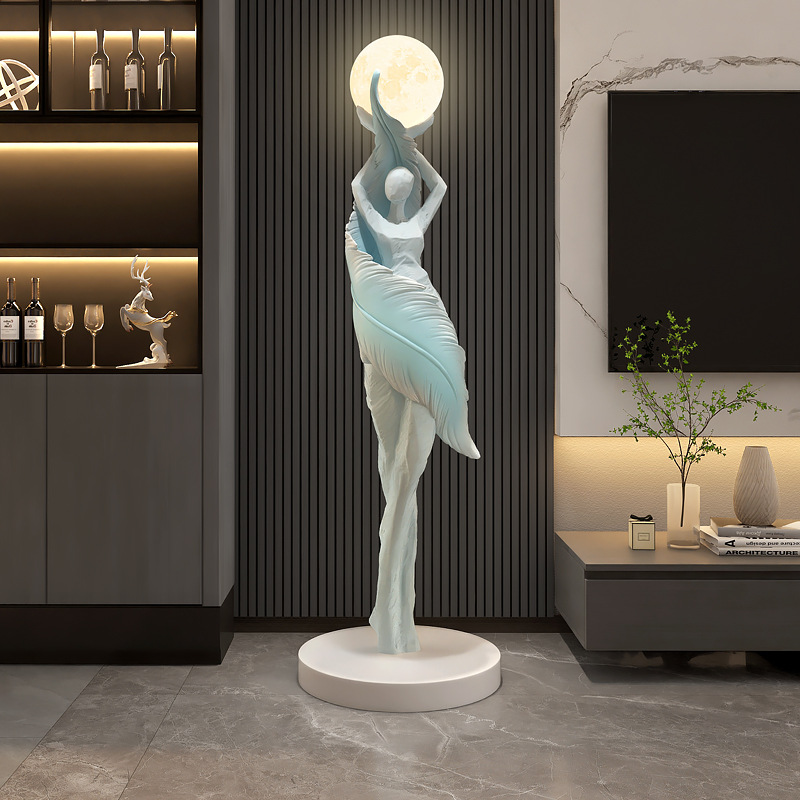 樹脂エンジェルフロアランプ高級創造性カラーチェンジフロアラン - Resin Art In Floor のレビューと価格