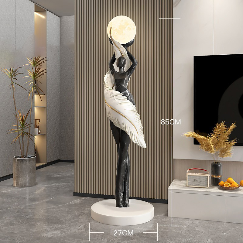 樹脂エンジェルフロアランプ高級創造性カラーチェンジフロアラン - Resin Art In Floor のレビューと価格