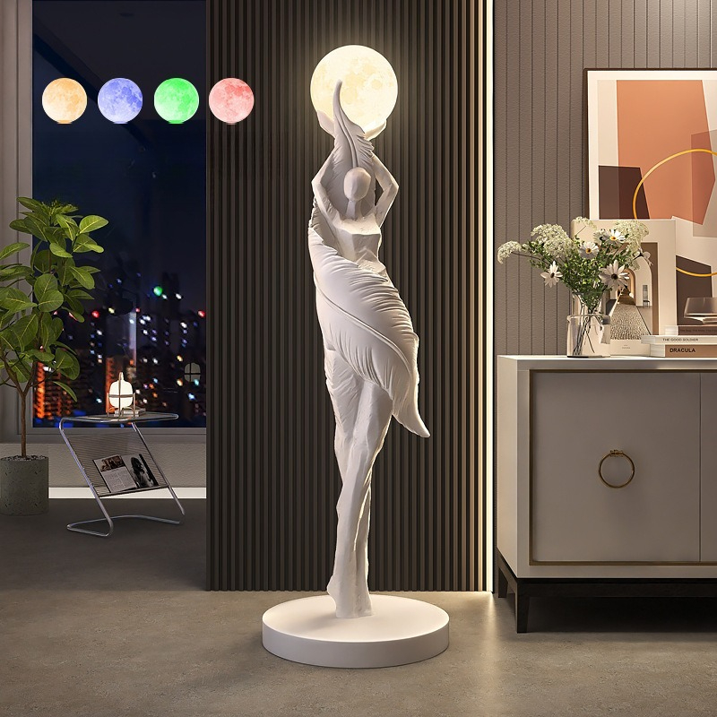 樹脂エンジェルフロアランプ高級創造性カラーチェンジフロアラン - Resin Art In Floor のレビューと価格