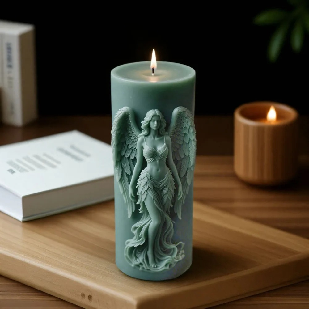 翼女神香りのシリコーンキャンドルモールド DIY 祈り天使の - Resin Art Sculptures のレビューと価格