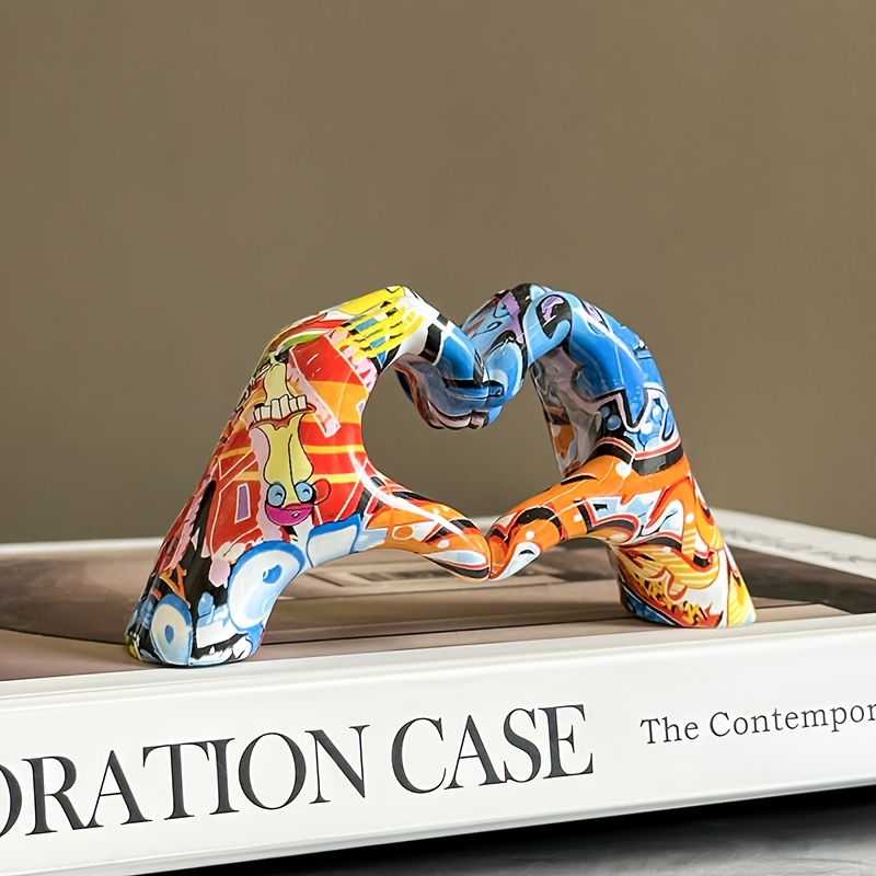 パーソナライズされたカラフルなハートアートグラフィティ家の装 - Resin Art Gift For Birthday のレビューと価格