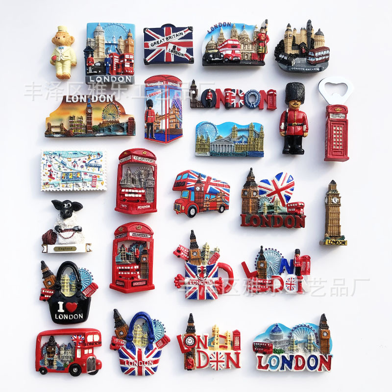 英国の様々な地域からの観光土産、磁気冷蔵庫マグネット、樹脂製 - Resin Art Uk のレビューと価格