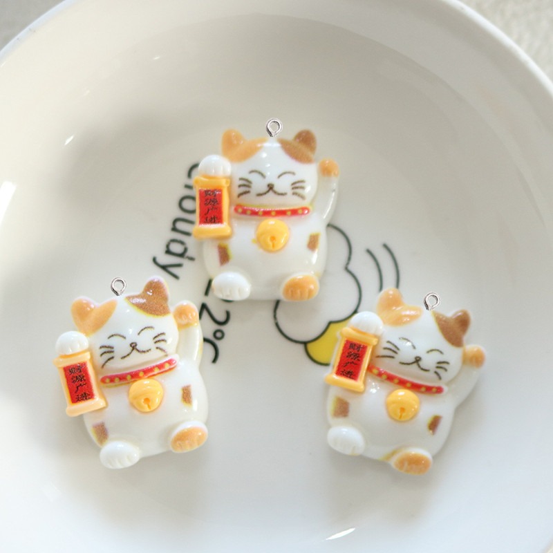 10 個かわいい光沢のある猫樹脂小さなペンダントファッション - Resin Art Earrings Material のレビューと価格