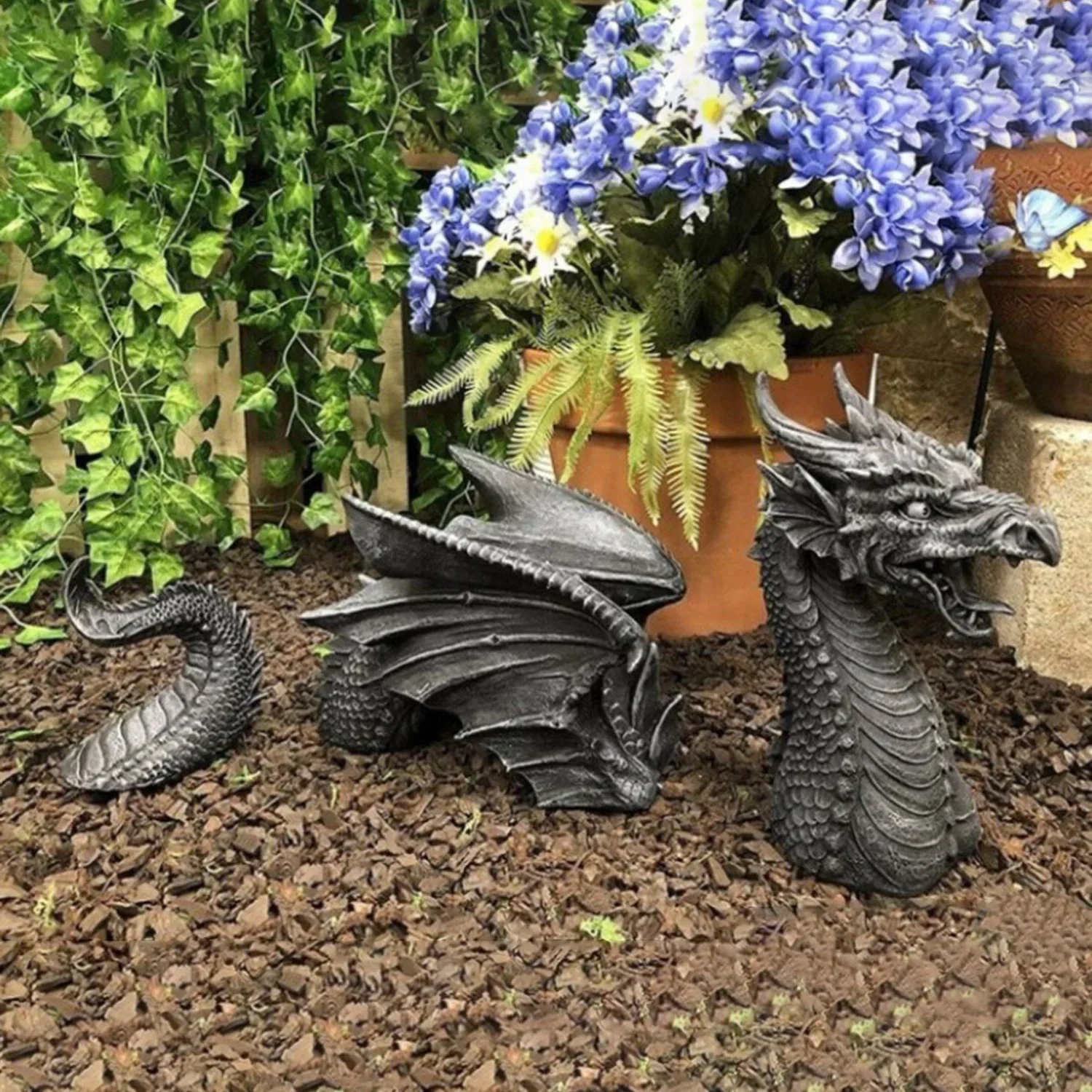 樹脂ドラゴンプリントフィギュア,巨大な芝生の彫刻,ゴシックフ - Resin Art Sculptures のレビューと価格