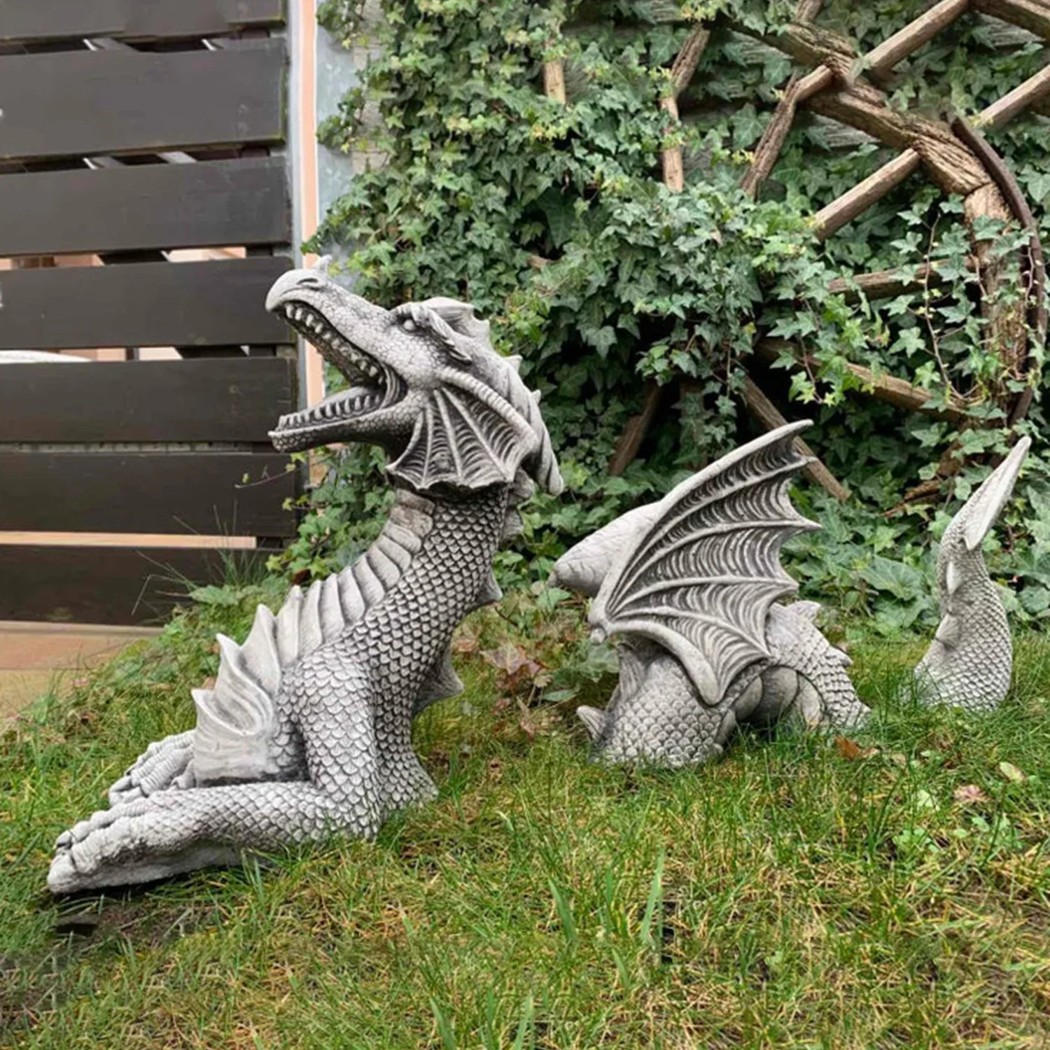 樹脂ドラゴンプリントフィギュア,巨大な芝生の彫刻,ゴシックフ - Resin Art Sculptures のレビューと価格