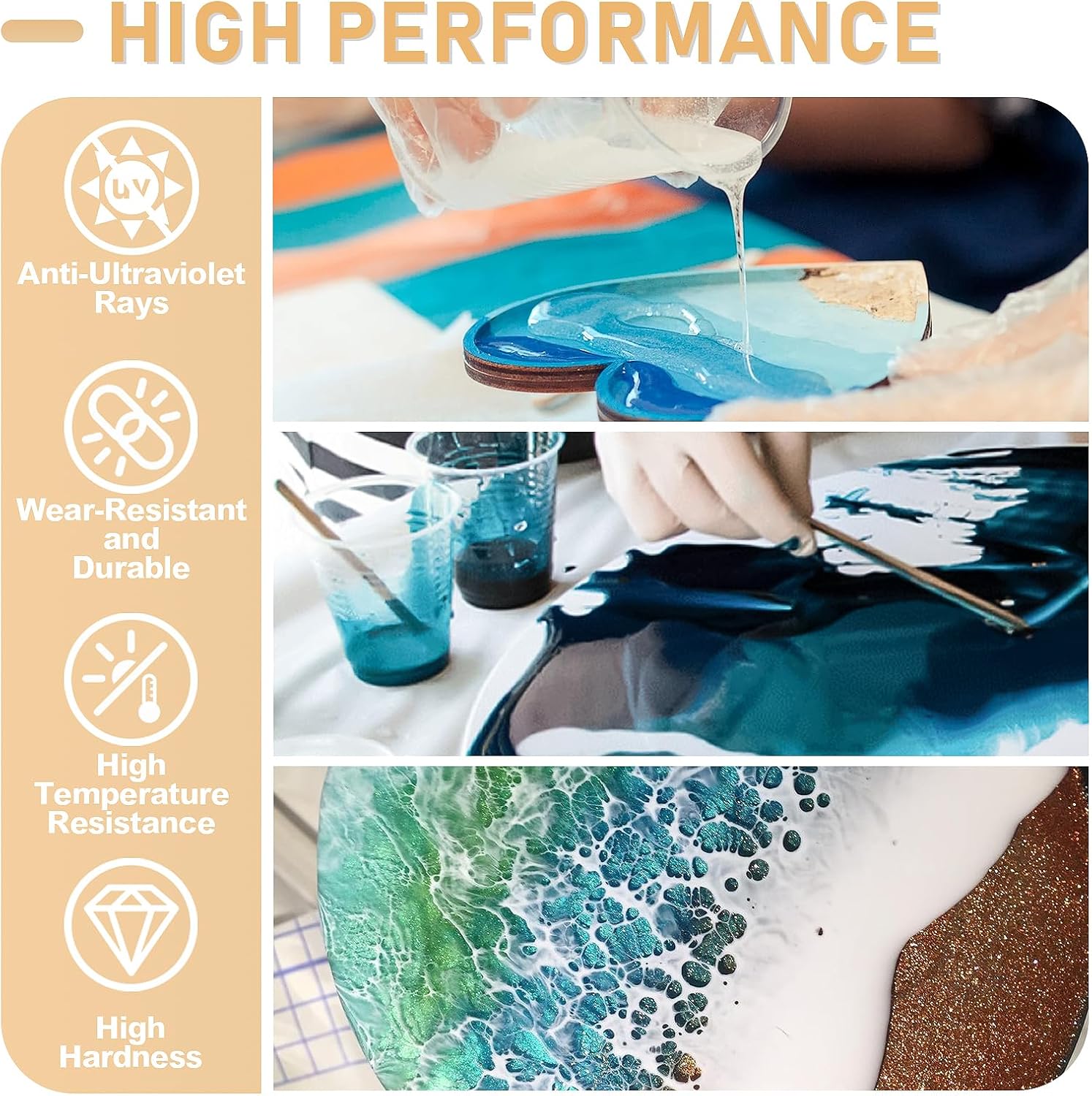 17.6オンス/33.8オンス AB樹脂エポキシ接着剤 UV - Epoxy Resin Ab のレビューと価格