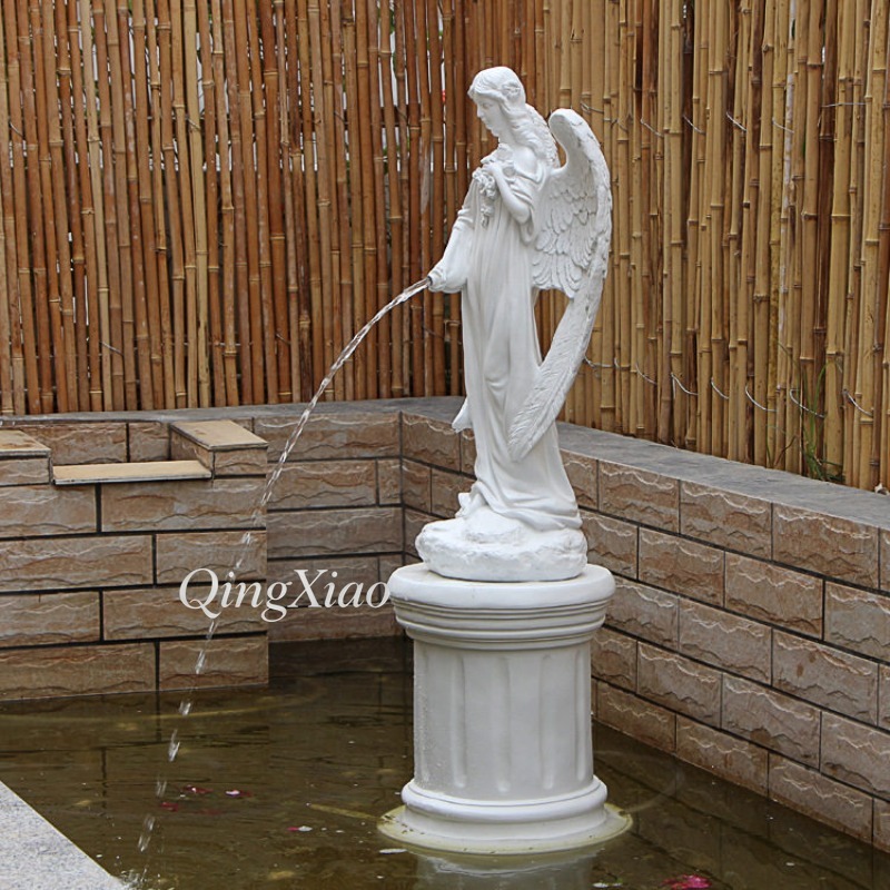ヨーロッパ風の天使の彫刻、水流装飾アート像、中庭、庭園、池、 - Resin Art Sculptures のレビューと価格