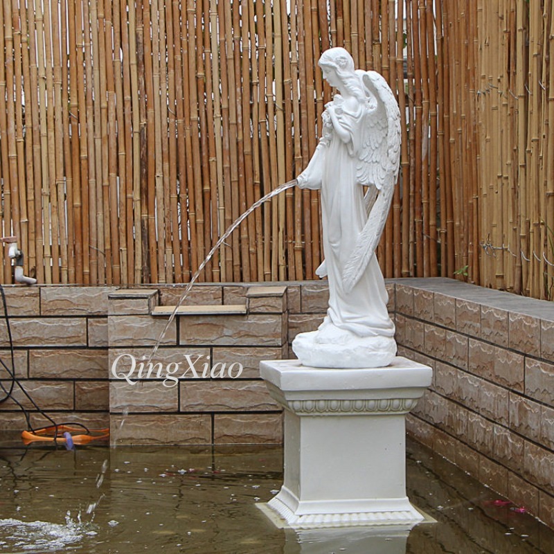 ヨーロッパ風の天使の彫刻、水流装飾アート像、中庭、庭園、池、 - Resin Art Sculptures のレビューと価格