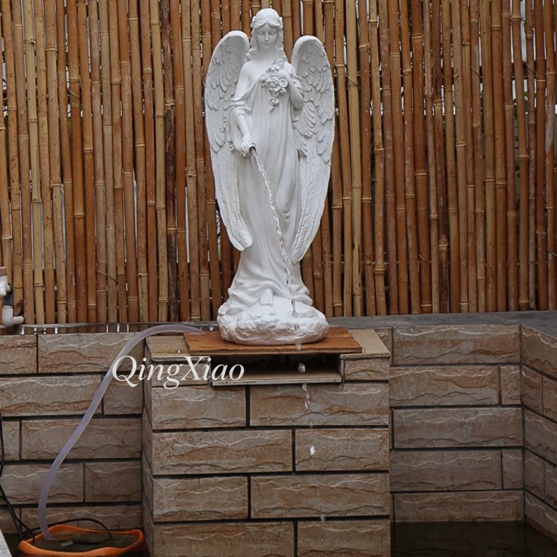 ヨーロッパ風の天使の彫刻、水流装飾アート像、中庭、庭園、池、 - Resin Art Sculptures のレビューと価格