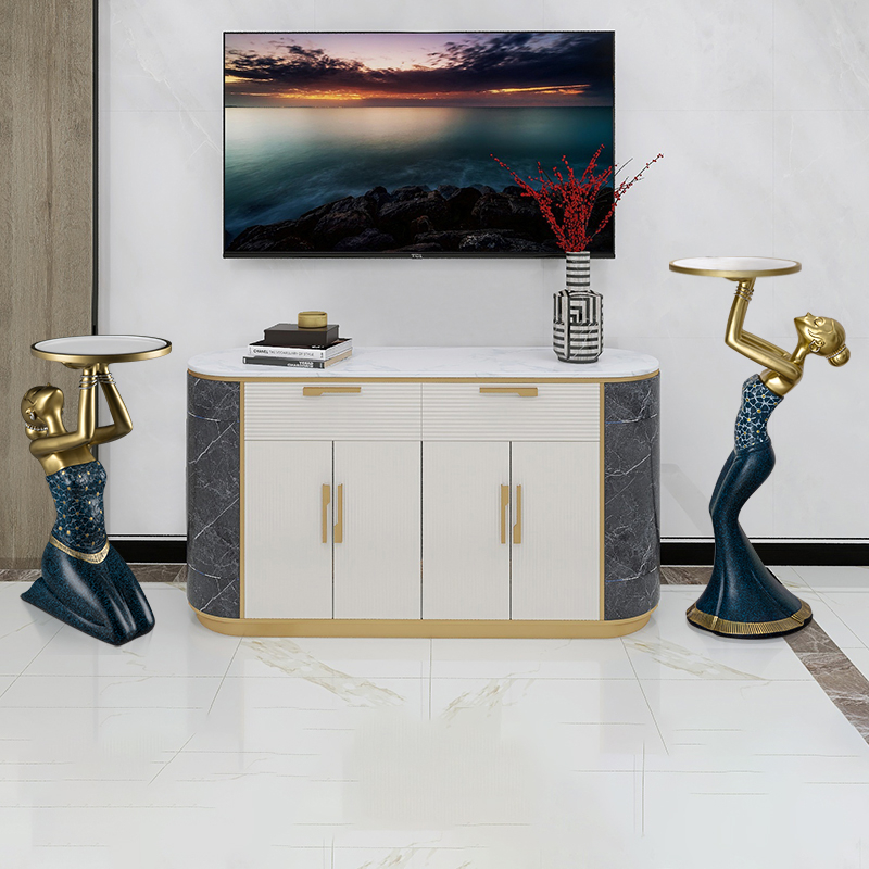 樹脂製の跪く少女像収納トレイ、モダンなリビングルームアートフ - Resin Art In Floor のレビューと価格