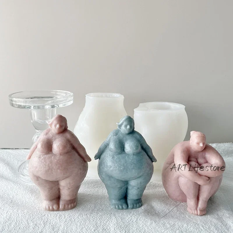 シリコーンの形をしたキャンドル型,3D脂肪の女性の肖像画の彫 - Resin Art Sculptures のレビューと価格