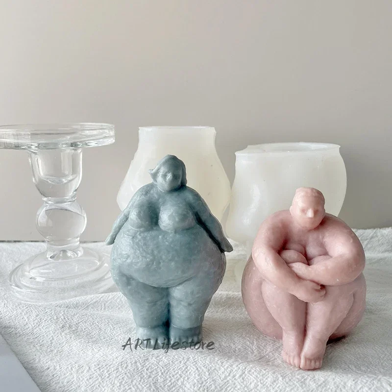 シリコーンの形をしたキャンドル型,3D脂肪の女性の肖像画の彫 - Resin Art Sculptures のレビューと価格
