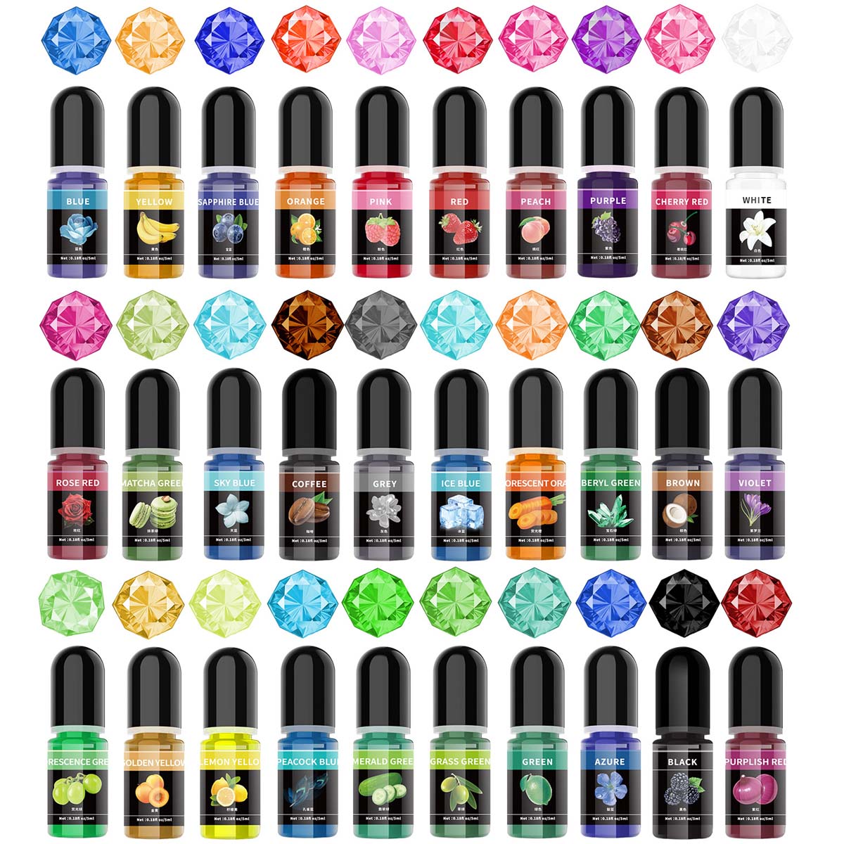5ml/ボトル エポキシ樹脂顔料 液体着色剤 染料 ユニバー - Epoxy Resin Ab のレビューと価格
