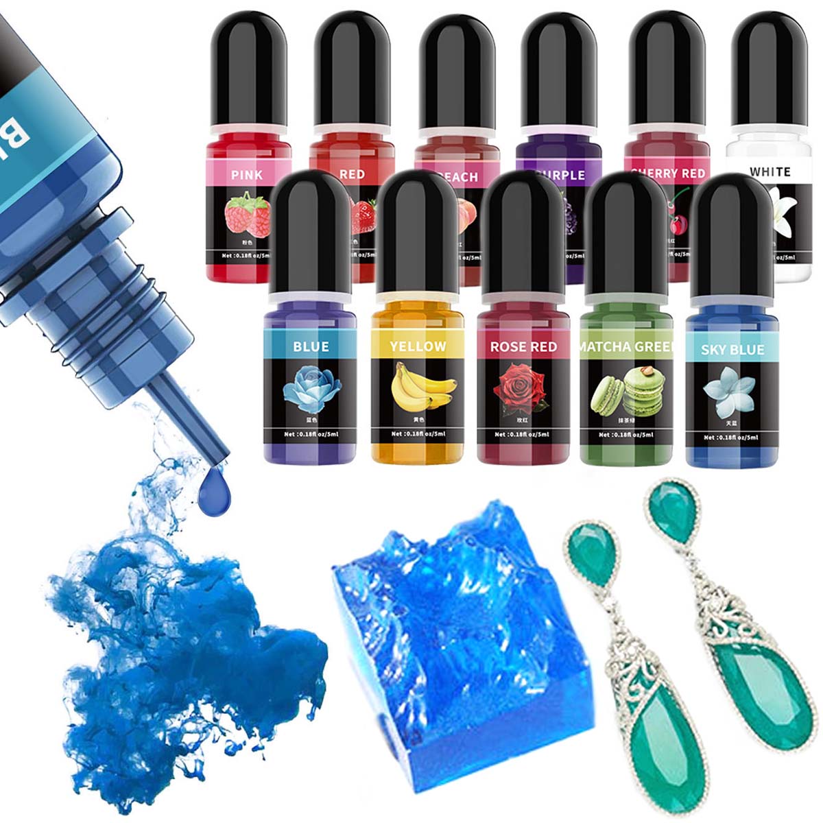 5ml/ボトル エポキシ樹脂顔料 液体着色剤 染料 ユニバー - Epoxy Resin Ab のレビューと価格