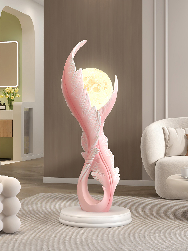 家の装飾クリエイティブ発光羽樹脂像床の装飾北欧リビングルーム - Resin Art Gift For Birthday のレビューと価格