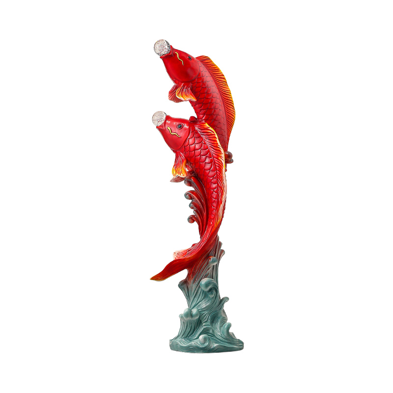 五味の魚の彫刻、樹脂像、豪華なリビングルーム、テレビキャビネ - Resin Art In Floor のレビューと価格