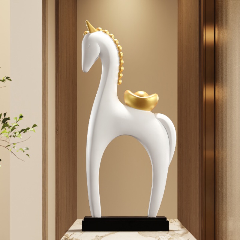 カラフルな馬の彫刻装飾品、リビングルーム、書斎、テレビキャビ - Resin Art Gift For Birthday のレビューと価格