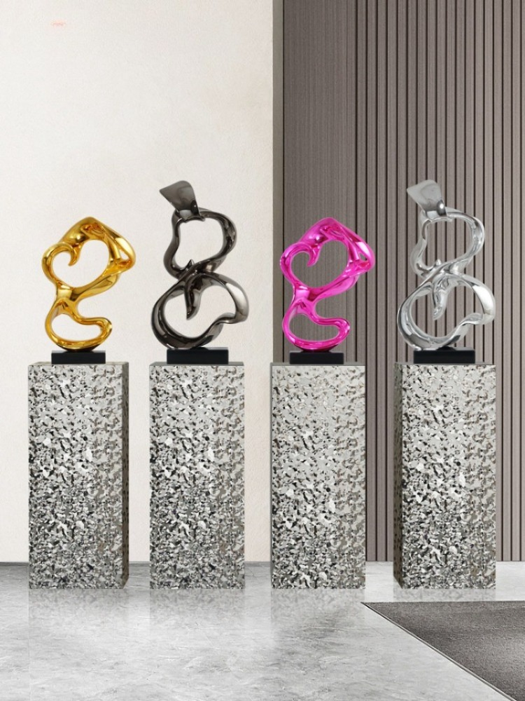 電気メッキアート抽象リボンカラー彫刻リビングルームオフィス装 - Resin Art Gift For Birthday のレビューと価格