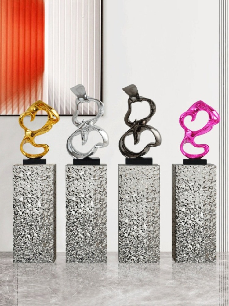 電気メッキアート抽象リボンカラー彫刻リビングルームオフィス装 - Resin Art Gift For Birthday のレビューと価格