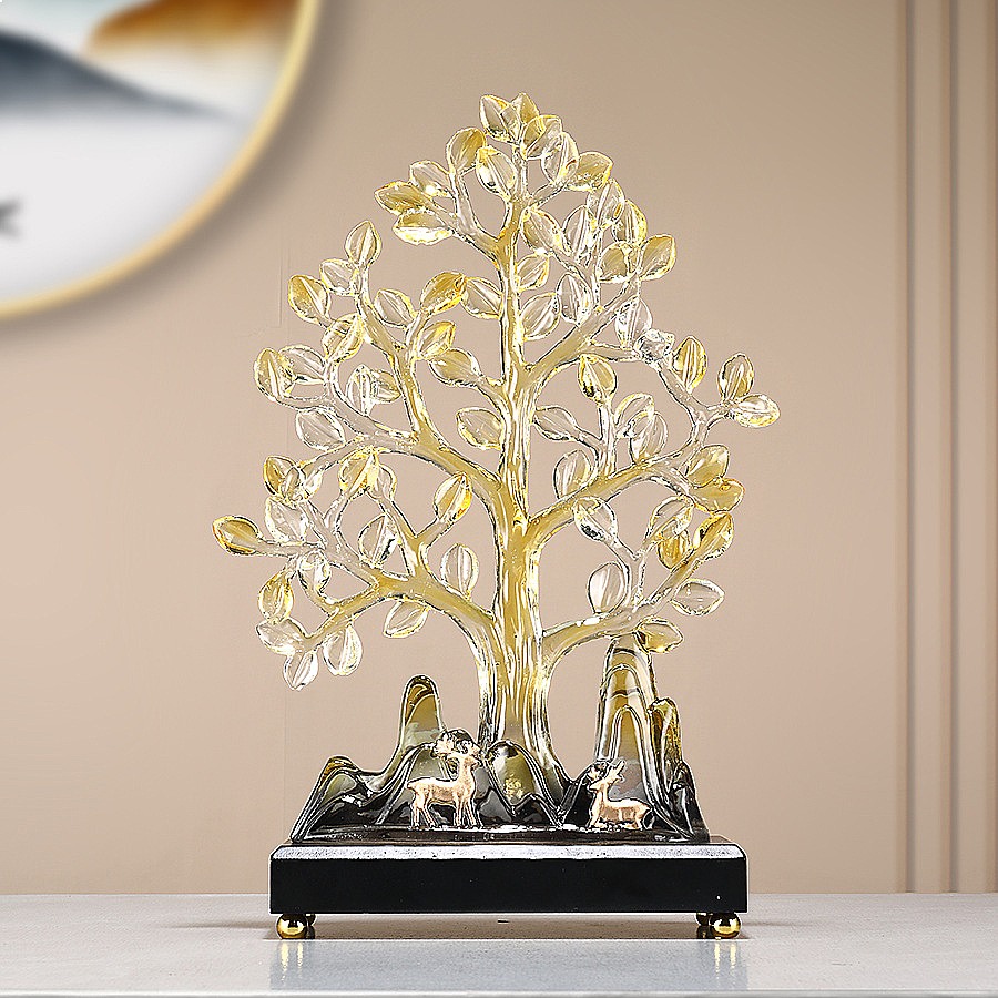 Fa Cai イチョウ樹樹脂彫刻高級アートテレビキャビネット - Resin Art Sculptures のレビューと価格