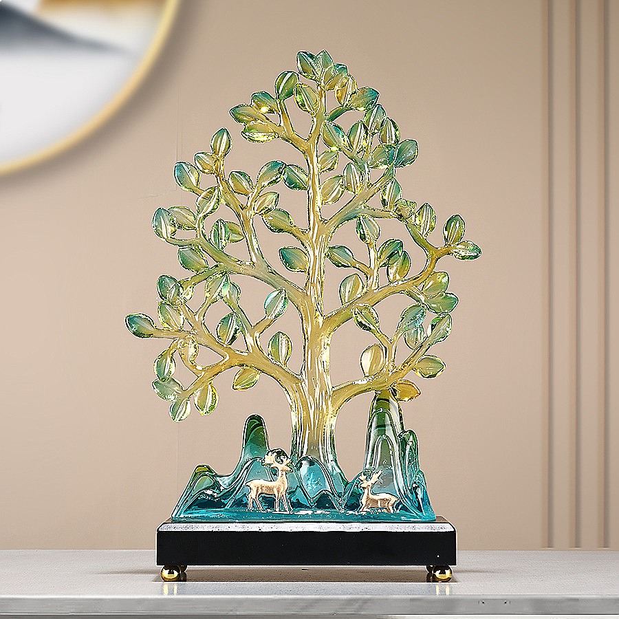 Fa Cai イチョウ樹樹脂彫刻高級アートテレビキャビネット - Resin Art Sculptures のレビューと価格